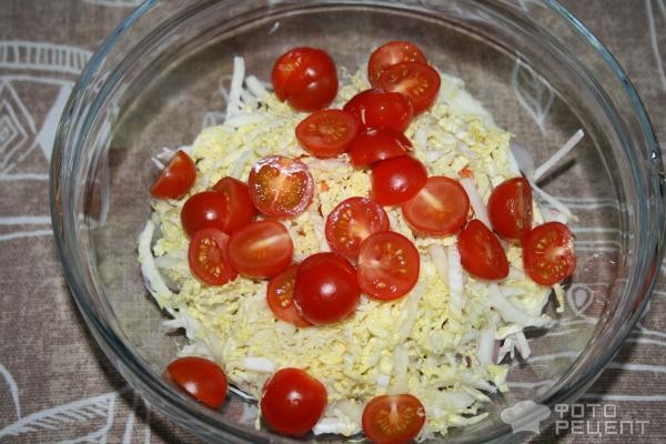 Рецепт: Салат из крабовых палочек с овощами - легкий и воздушный